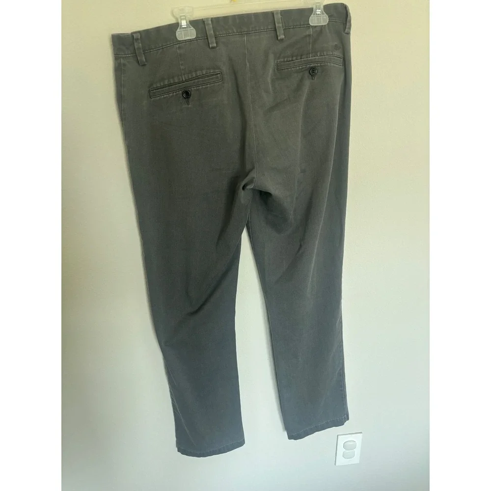 Dockers Straight Fit Mens Gray Chino Pants W36 L34 Cotton Blend